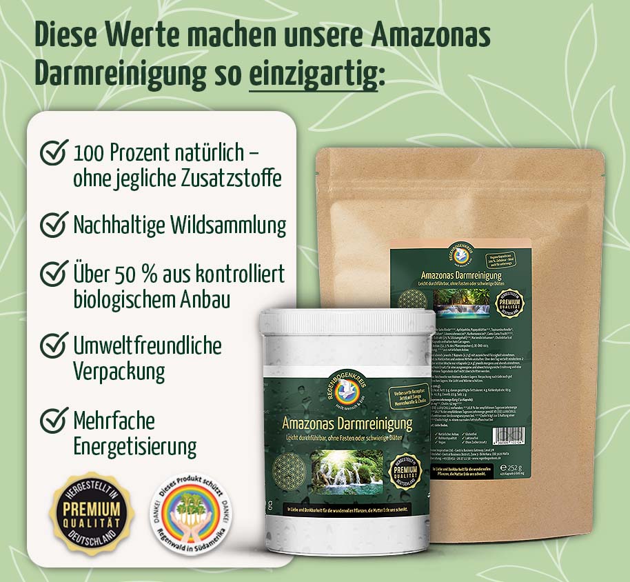 Amazonas Darmreinigung, Pulver oder Kapseln, vegan