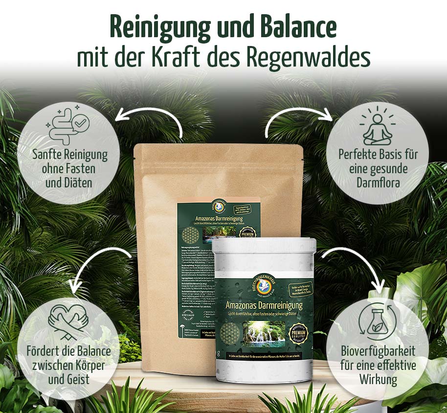 Amazonas Darmreinigung, Pulver oder Kapseln, vegan