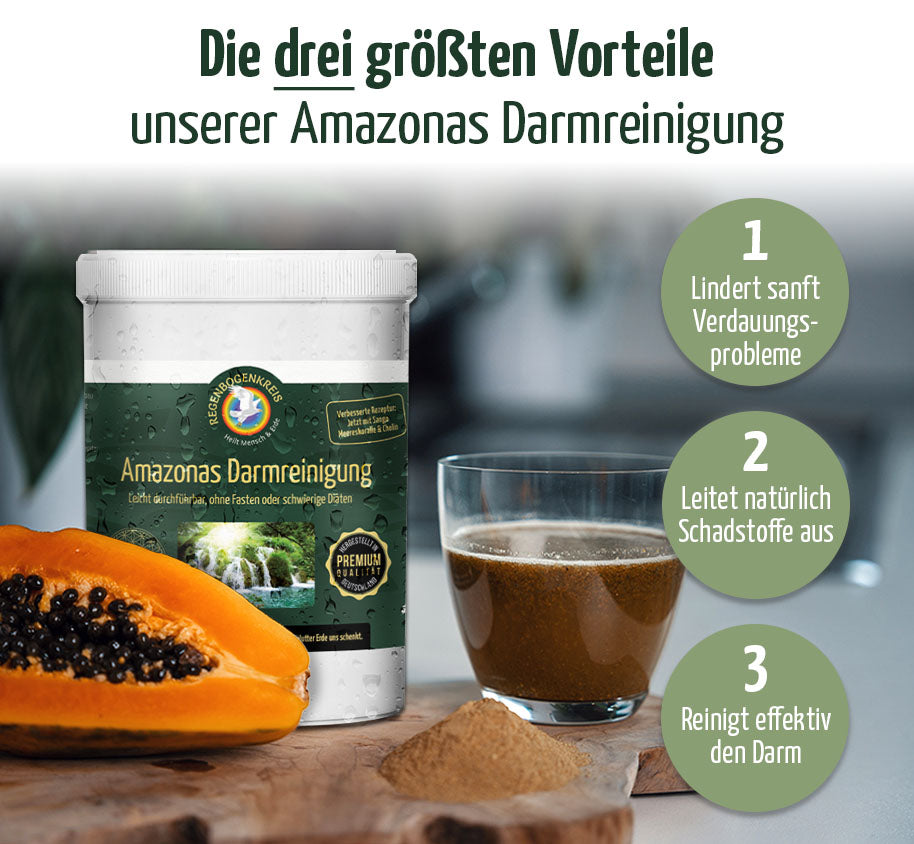 Amazonas Darmreinigung, Pulver oder Kapseln, vegan