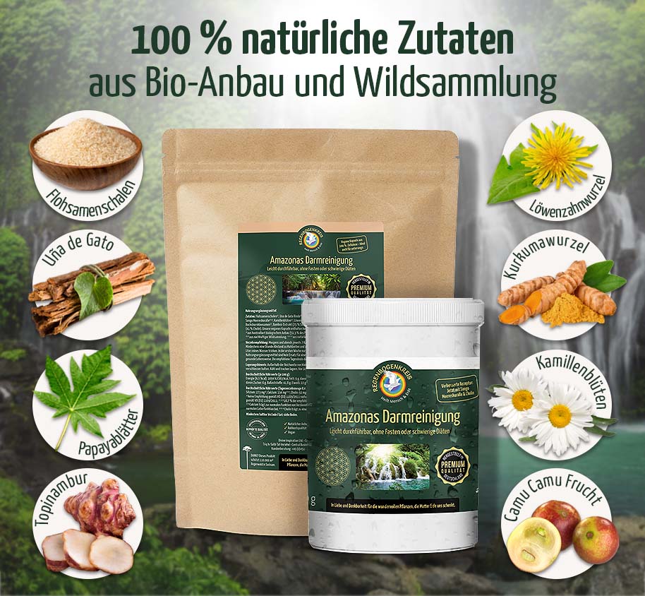 Amazonas Darmreinigung, Pulver oder Kapseln, vegan