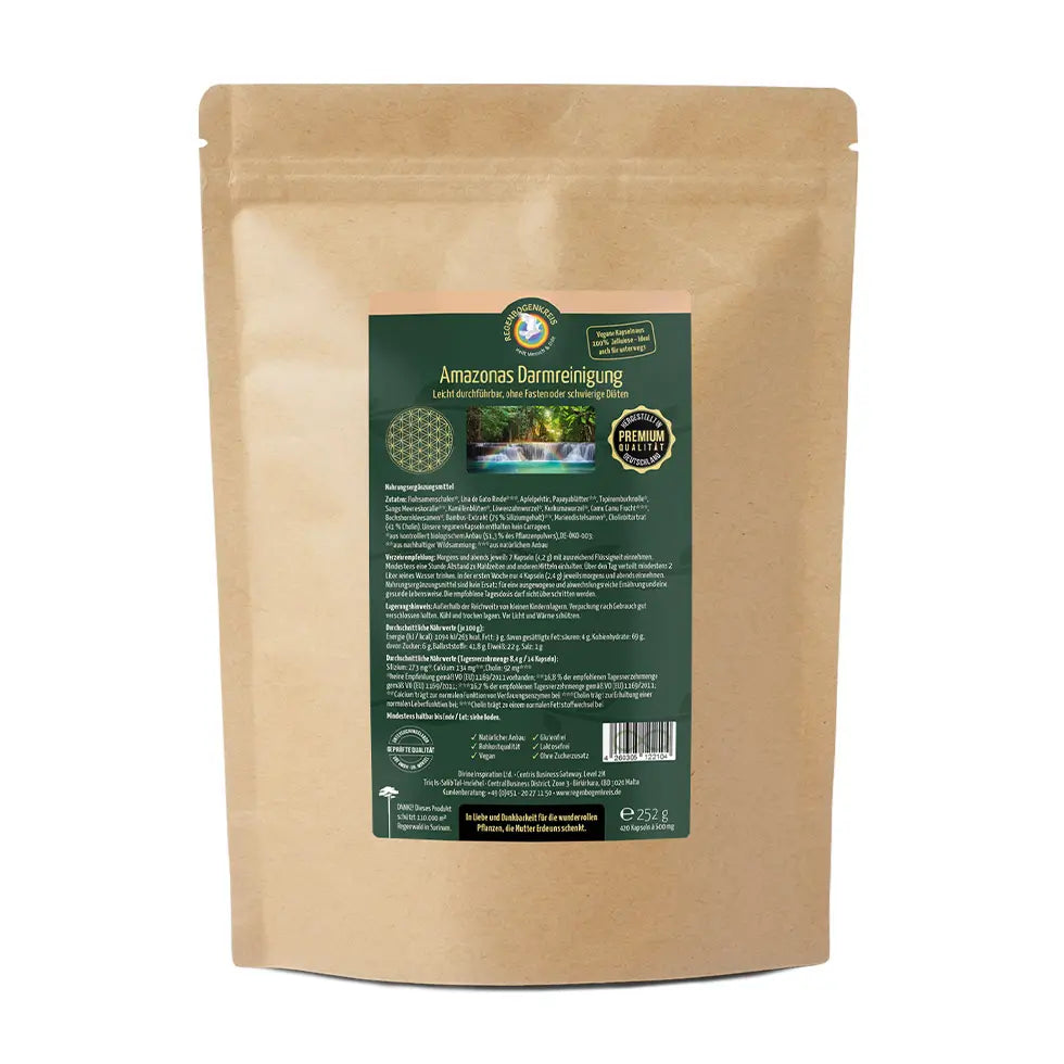 Amazonas Darmreinigung, Pulver oder Kapseln, vegan