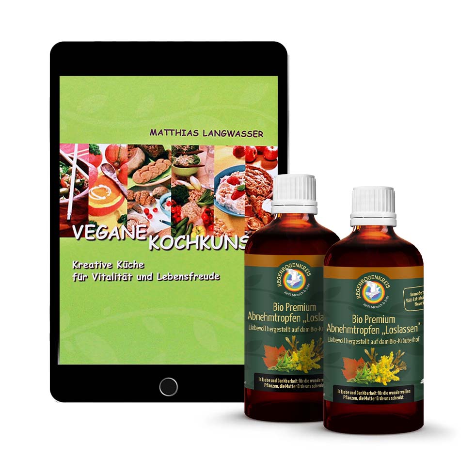 Abnehm-Set: Loslassen, mit E-Book "Vegane Kochkunst"