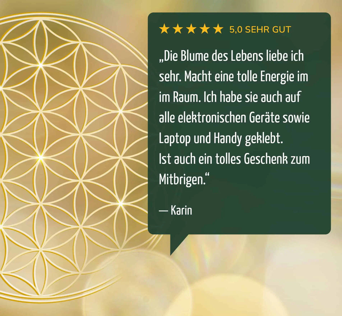 Blume des Lebens, Aufkleber, Goldprägung