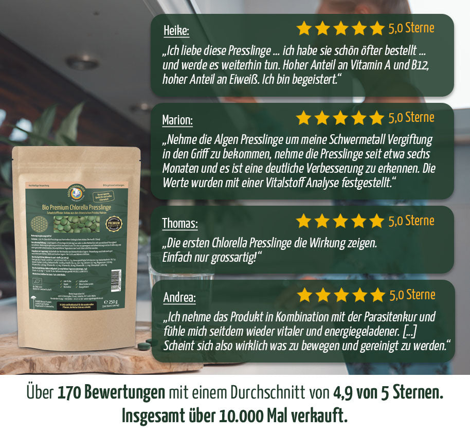 Bio Premium Chlorella Presslinge, 500 Stück, 250 g
