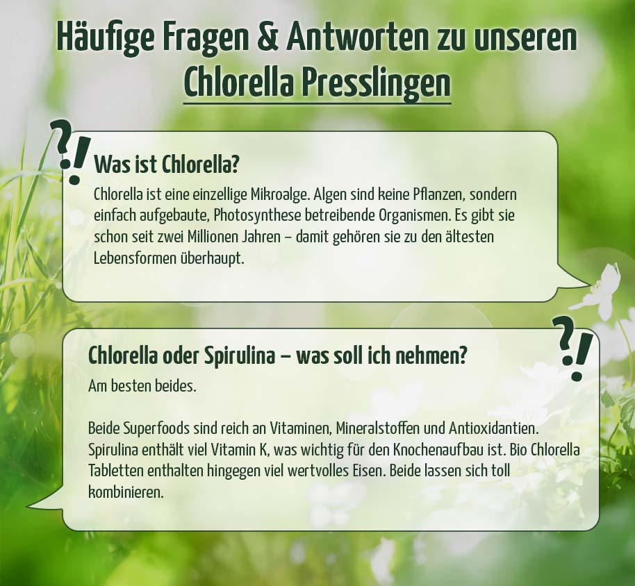 Bio Premium Chlorella Presslinge, 500 Stück, 250 g