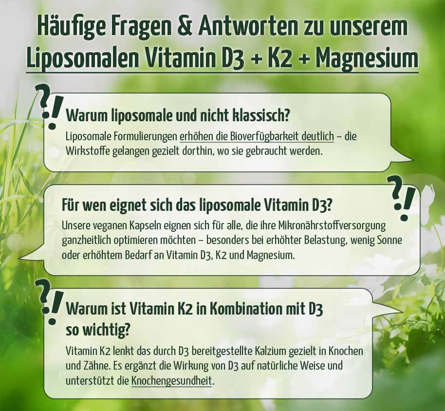 Premium Liposomales Vitamin D3+ K2 + Magnesium