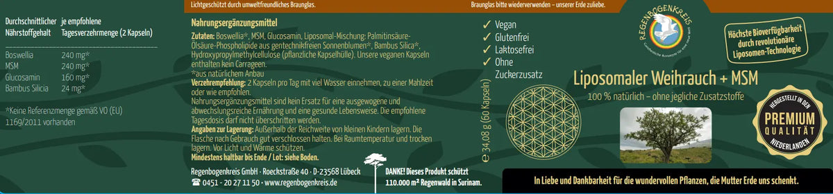 Premium Liposomaler Weihrauch + MSM, 60 Kapseln, vegan