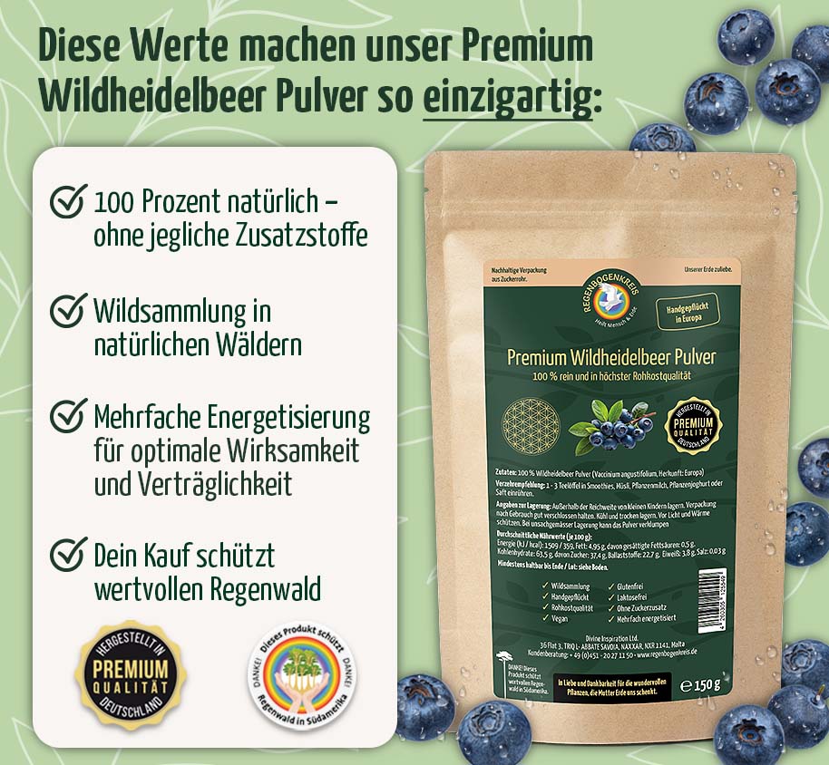 Premium Wildheidelbeer Pulver, 100 g