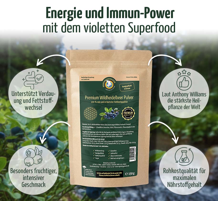 Premium Wildheidelbeer Pulver, 100 g