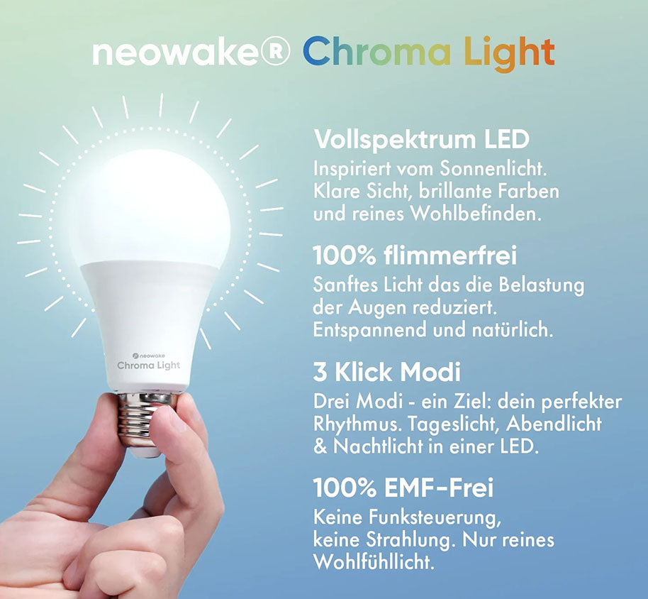 Neowake Vollspektrum Glühbirne Chroma Light