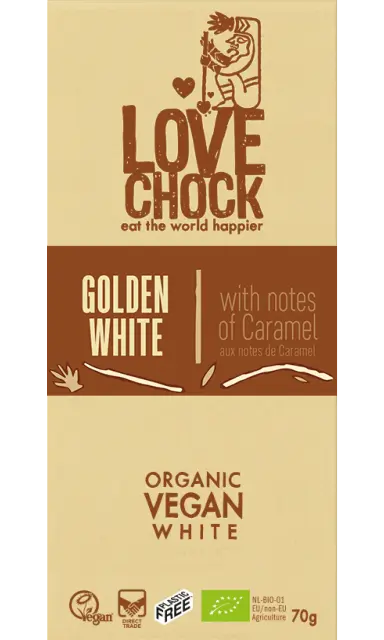 Lovechock, Golden White mit feinen Karamellnoten, Bio, Roh, 70 g Image