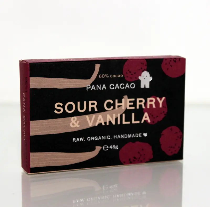 Pana Schokolade - Sauerkirsche & Vanille Bio, Rohkost, 45 g Image