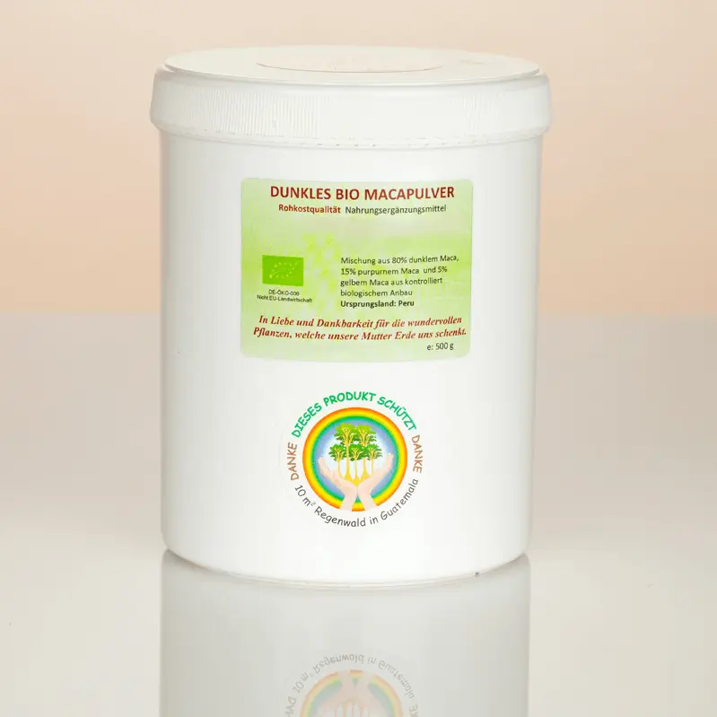 Dunkles Maca Bio, Rohkost, Fair Image