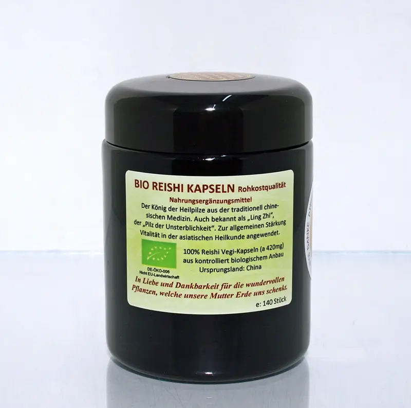 Reishi Kapseln 420mg Bio, Rohkost, 140 Stück Image