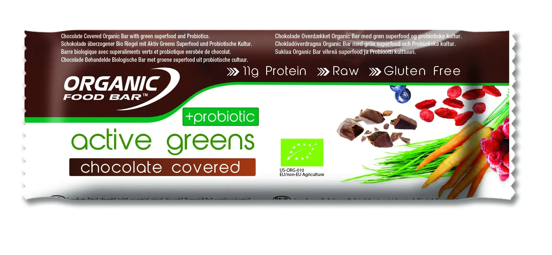 Active Greens-Riegel Schokolade + Probiotic Bio, Rohkost Image