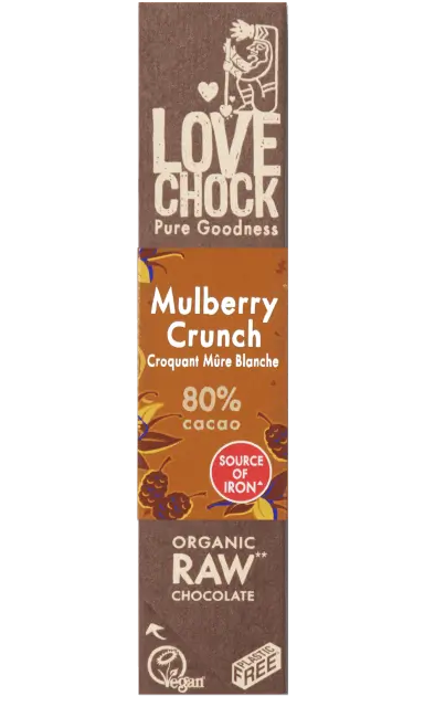 Lovechock Creamy Bar Maulbeere/Crunch, Bio, Rohkost, 3er-Pack Image