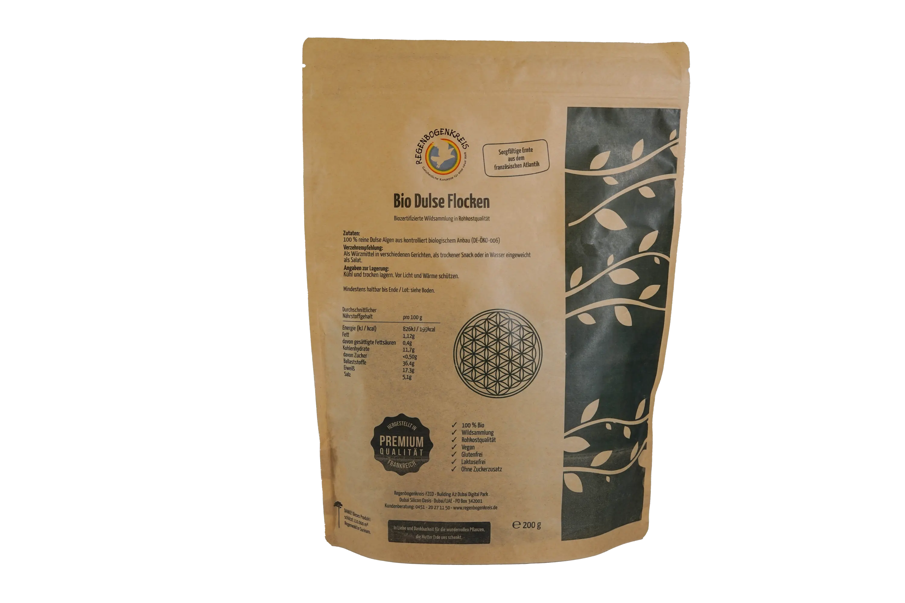 Dulse Flocken, Bio, Wildsammlung, Rohkost, 200 g Image
