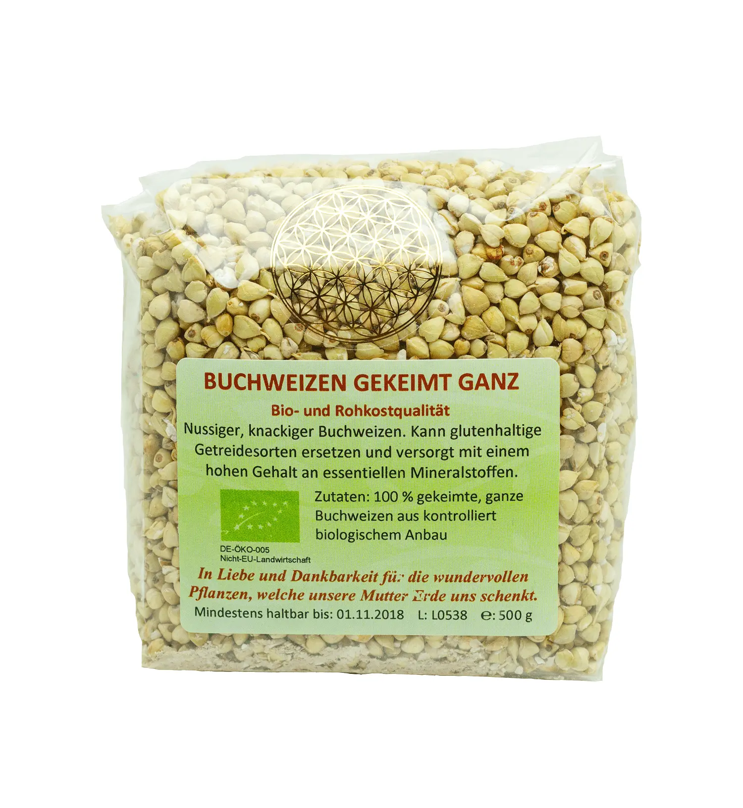 Buchweizen gekeimt Bio, Rohkost, 500 g Image
