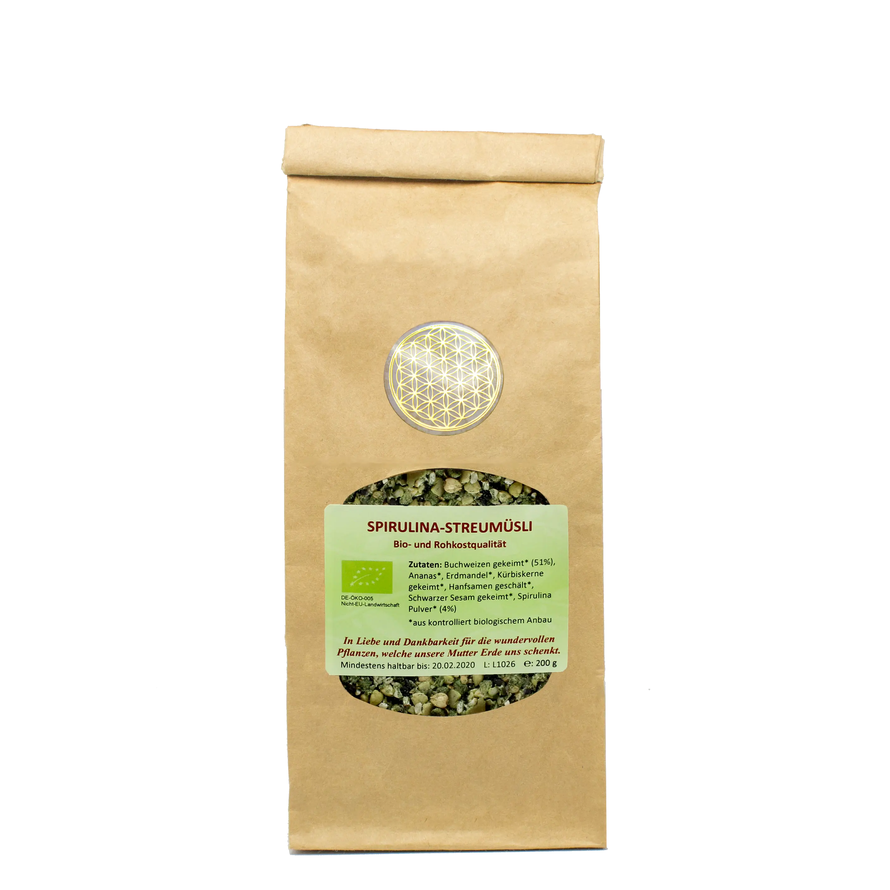 Spirulina Streumüsli, Bio, Rohkost, 200 g Image