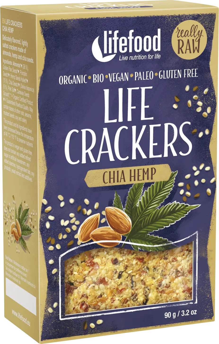Chia Hanfbrot Bio, Rohkost, 90 g Image
