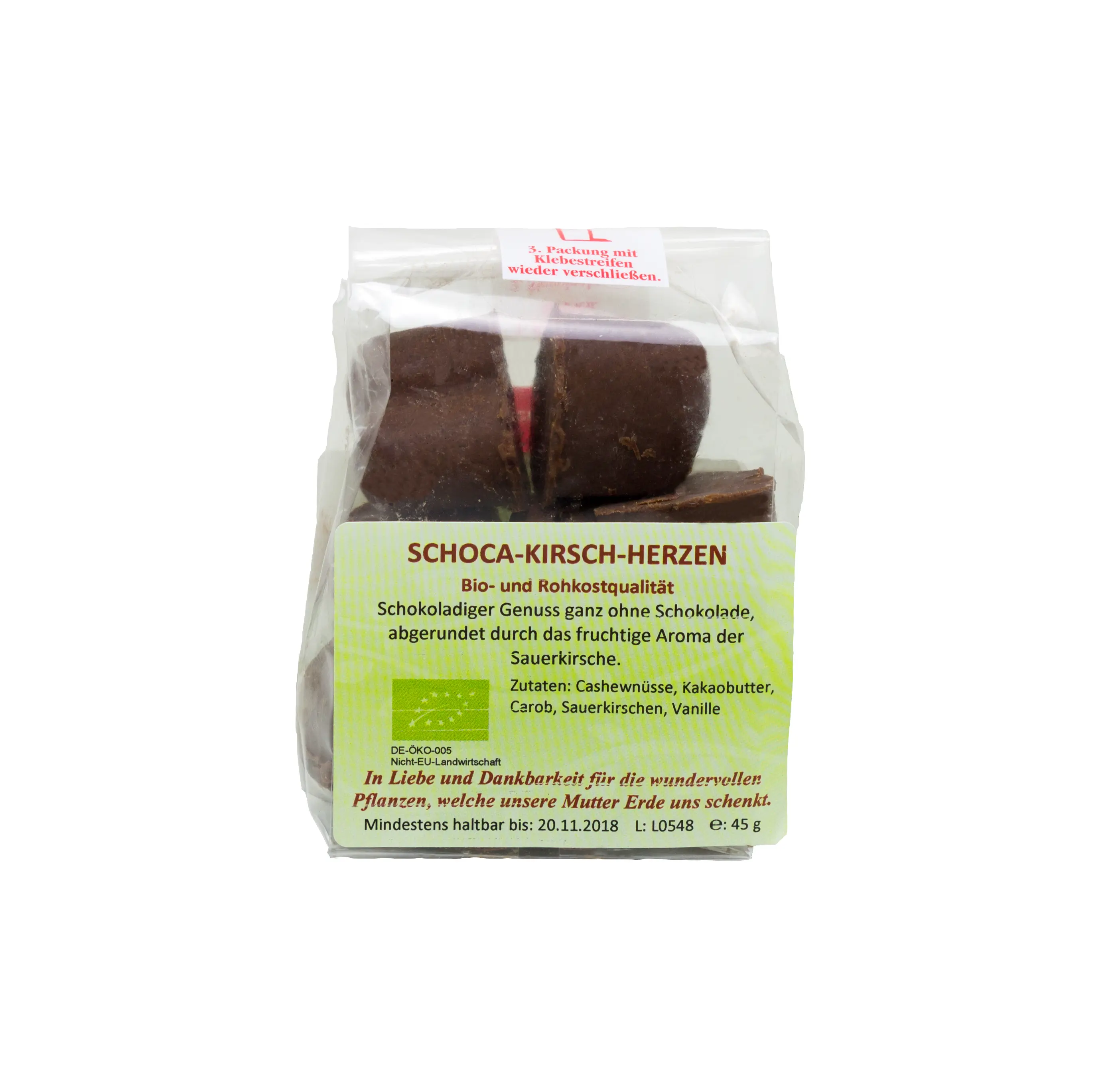 Schoca-Kirsch-Herzen Bio, Rohkost Image