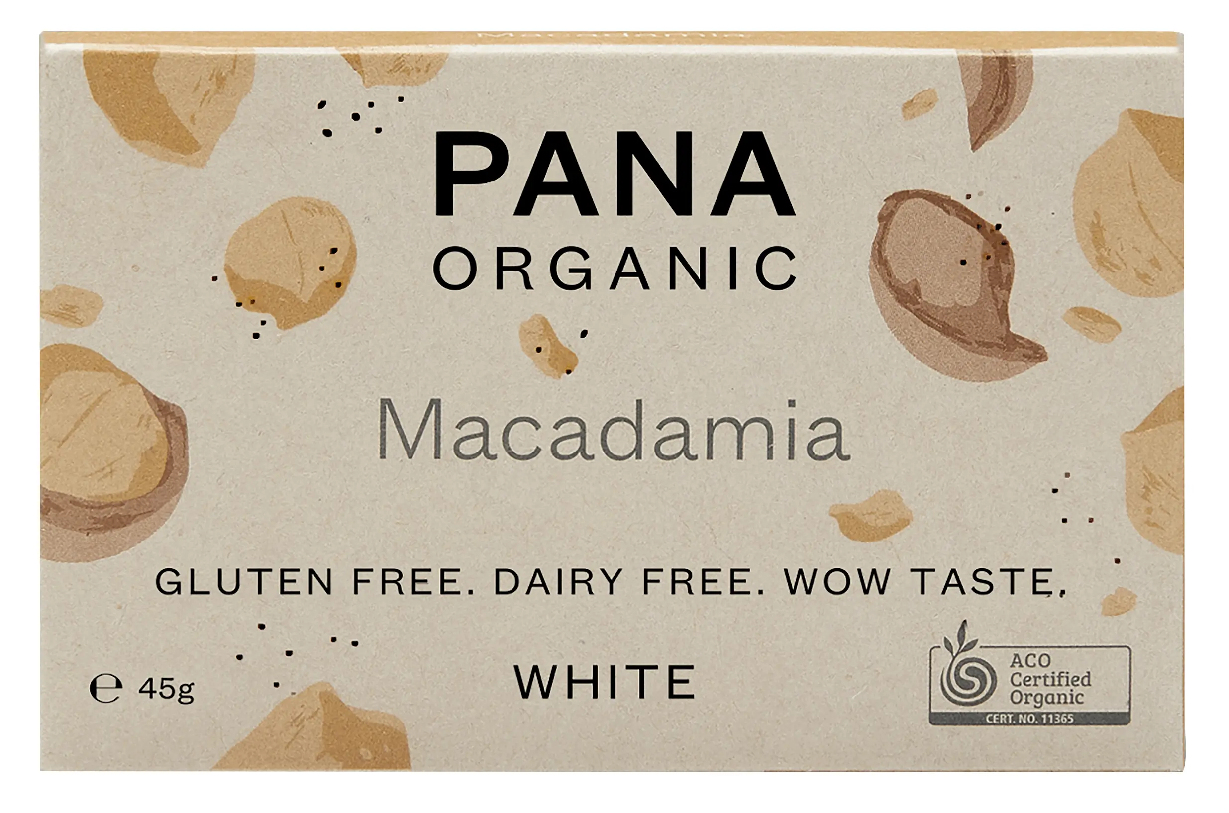 Pana Schokolade - Weiße Schokolade & Macadamia Bio, Rohkost, 45 g Image