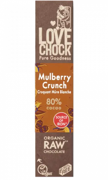 Lovechock Creamy Bar Maulbeere/Crunch, Bio, Rohkost, 3er-Pack