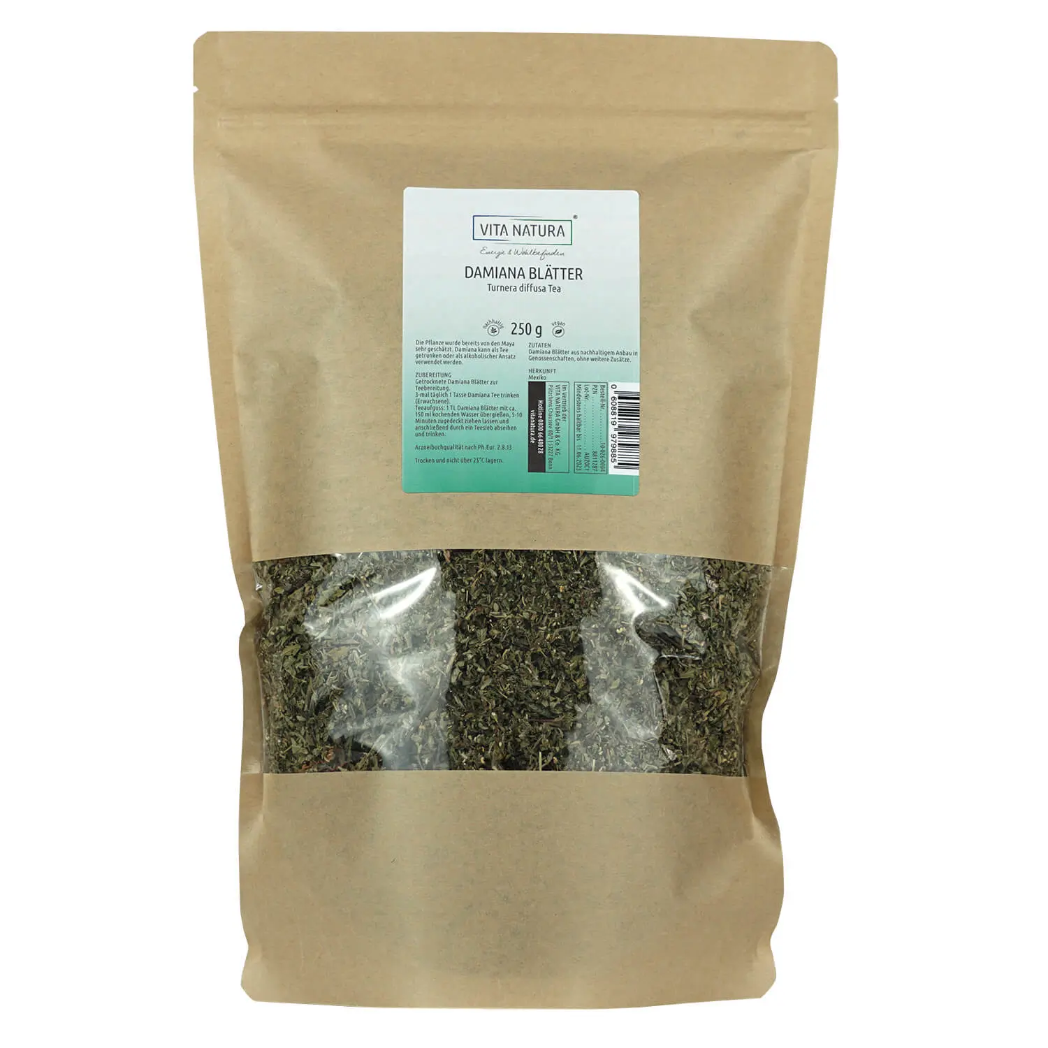 Damiana Blätter Tee, Rohkost, 250 g Image