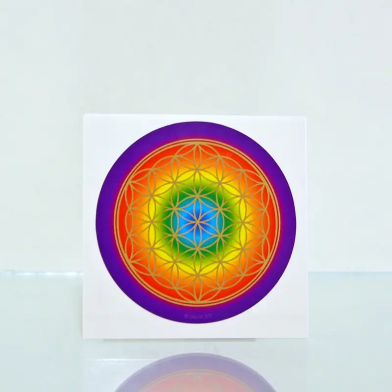 Blume des Lebens, bunte Folienaufkleber, 2 Stück Image