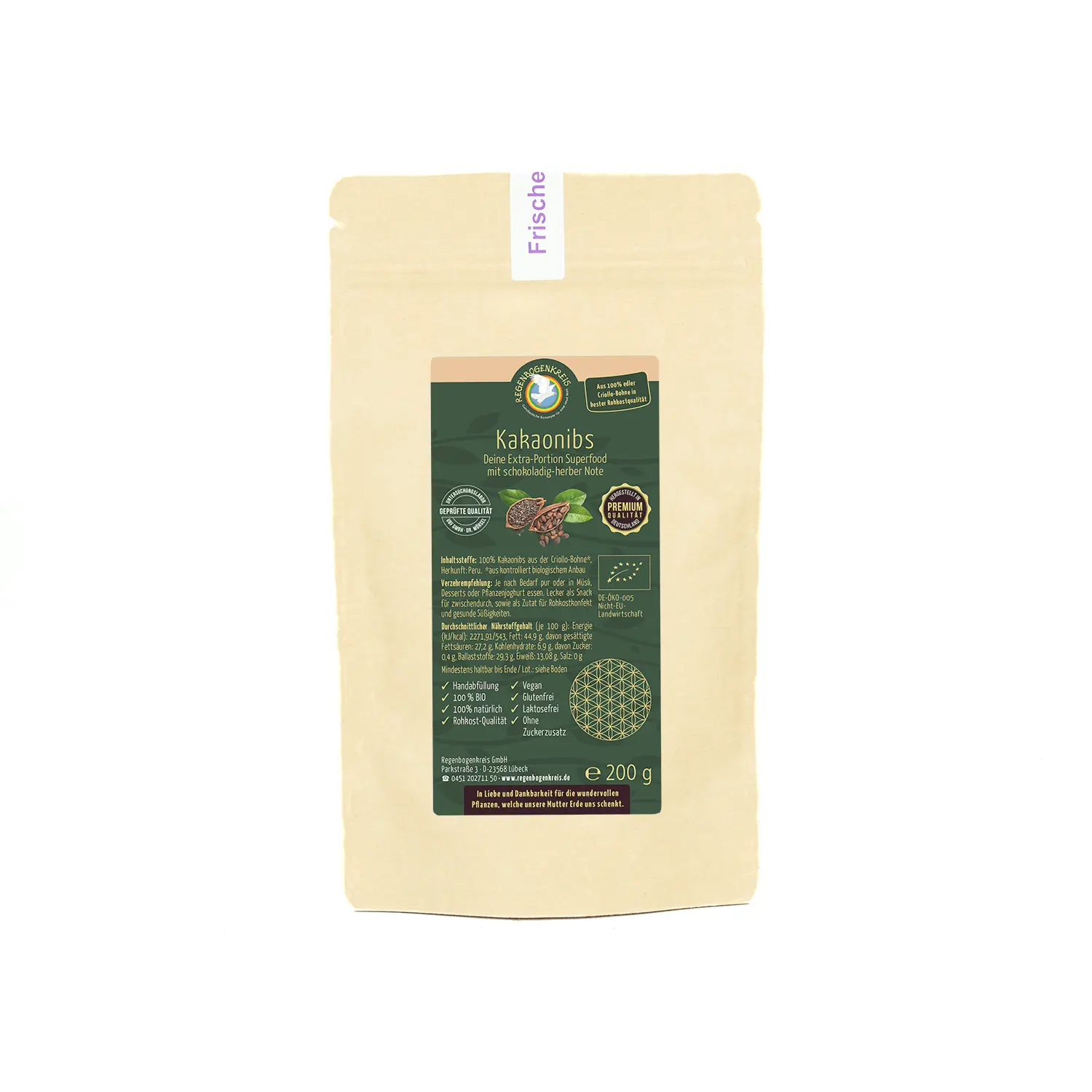 Kakaonibs, Bio, Rohkost, 200 g Image